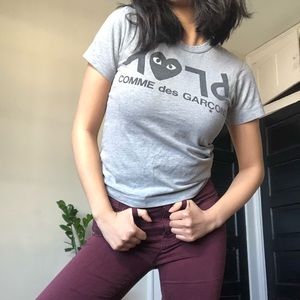 Comme des Garçons “PLAY” baby tee (size XS)